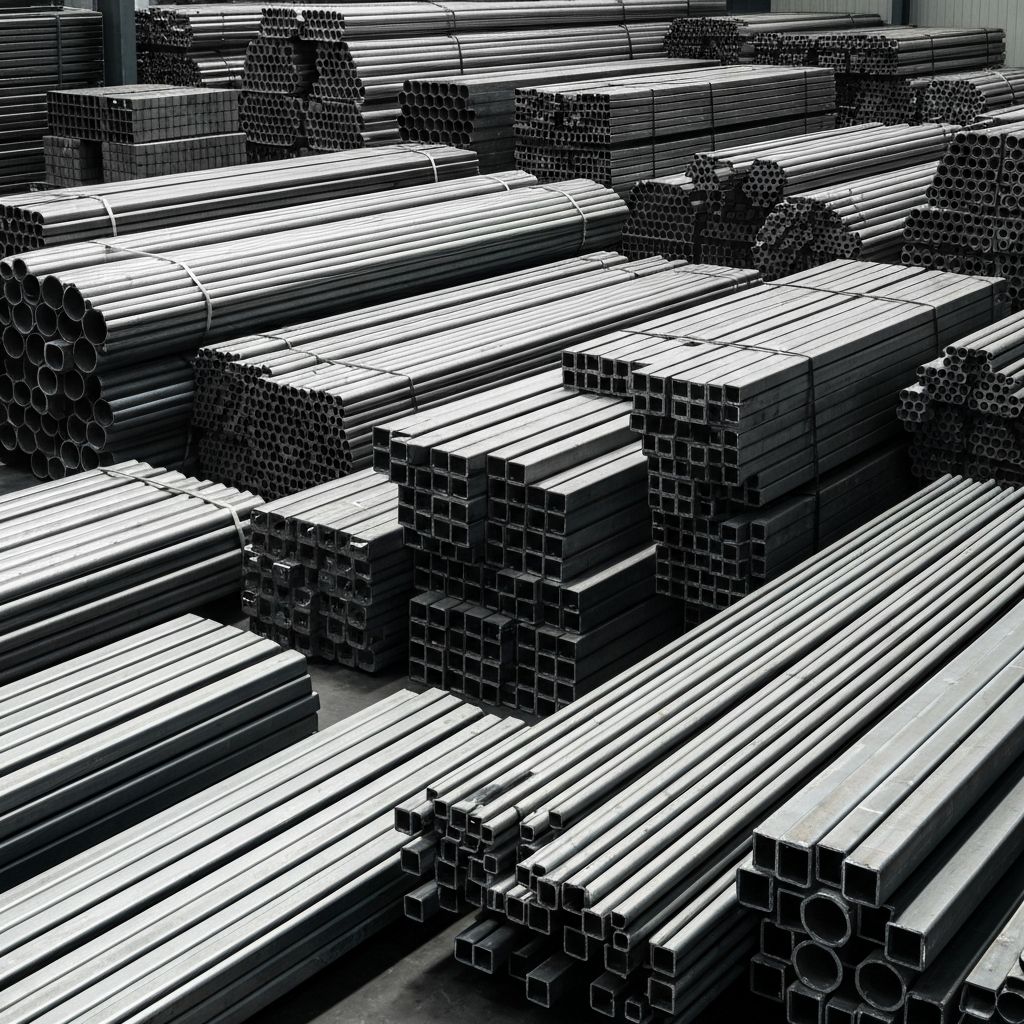 Bundle of steel pipes and tubes